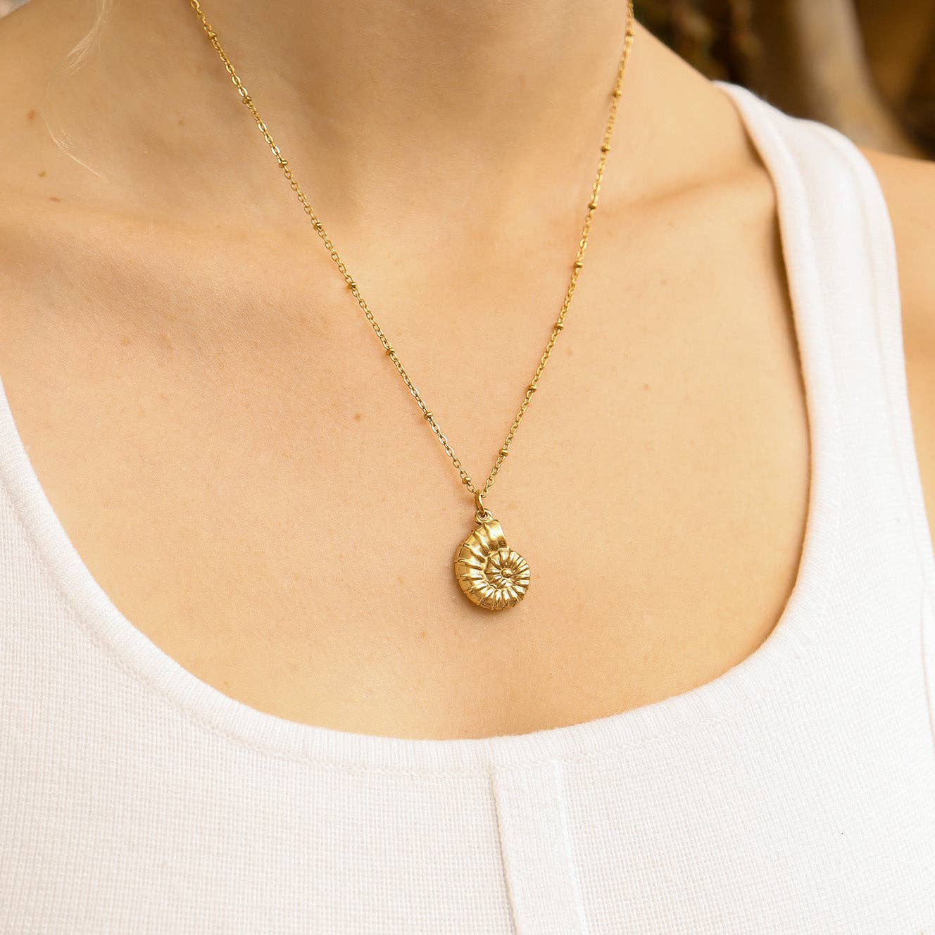 18K Gold PVD Stainless Steel Nautilus Charm