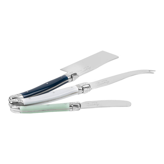 French Home Laguiole Set of 3 Cheese Knives - Sea Salt
