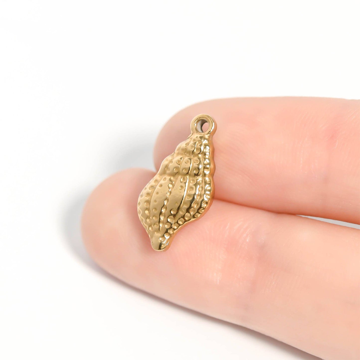 18K Gold PVD Stainless Steel Conch Seashell Charm