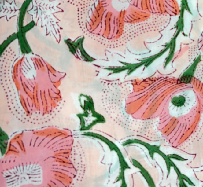 Quilted Block Print Tote Bag