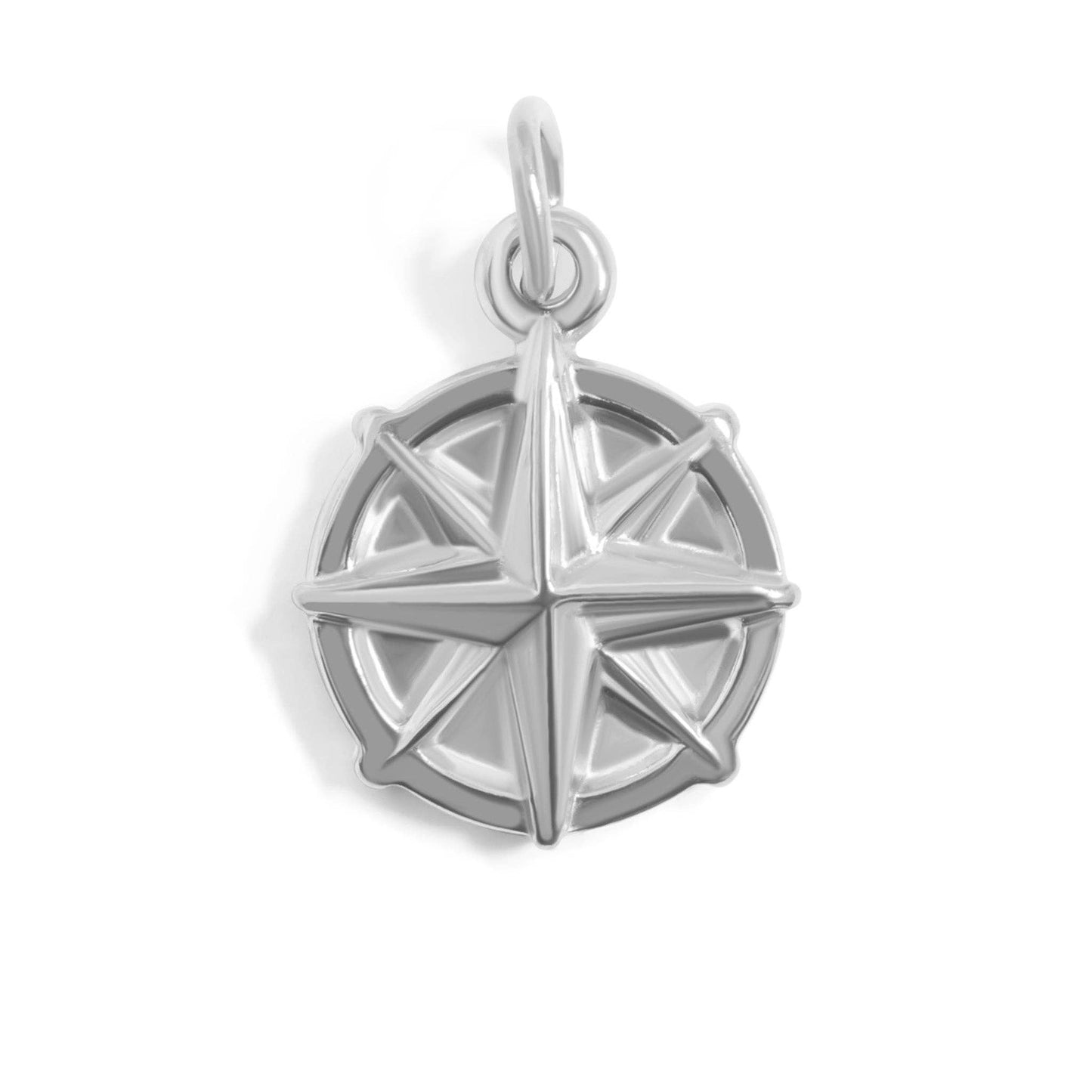 18K Gold PVD Stainless Steel Compass Charm
