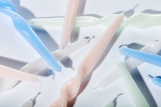 Twist Taper Candles - Ice White