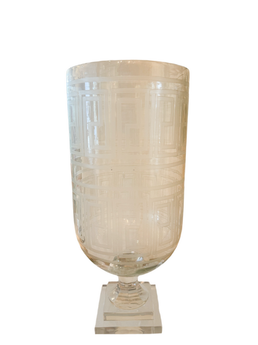 Charleston Harbor Etched Glass Hurricane