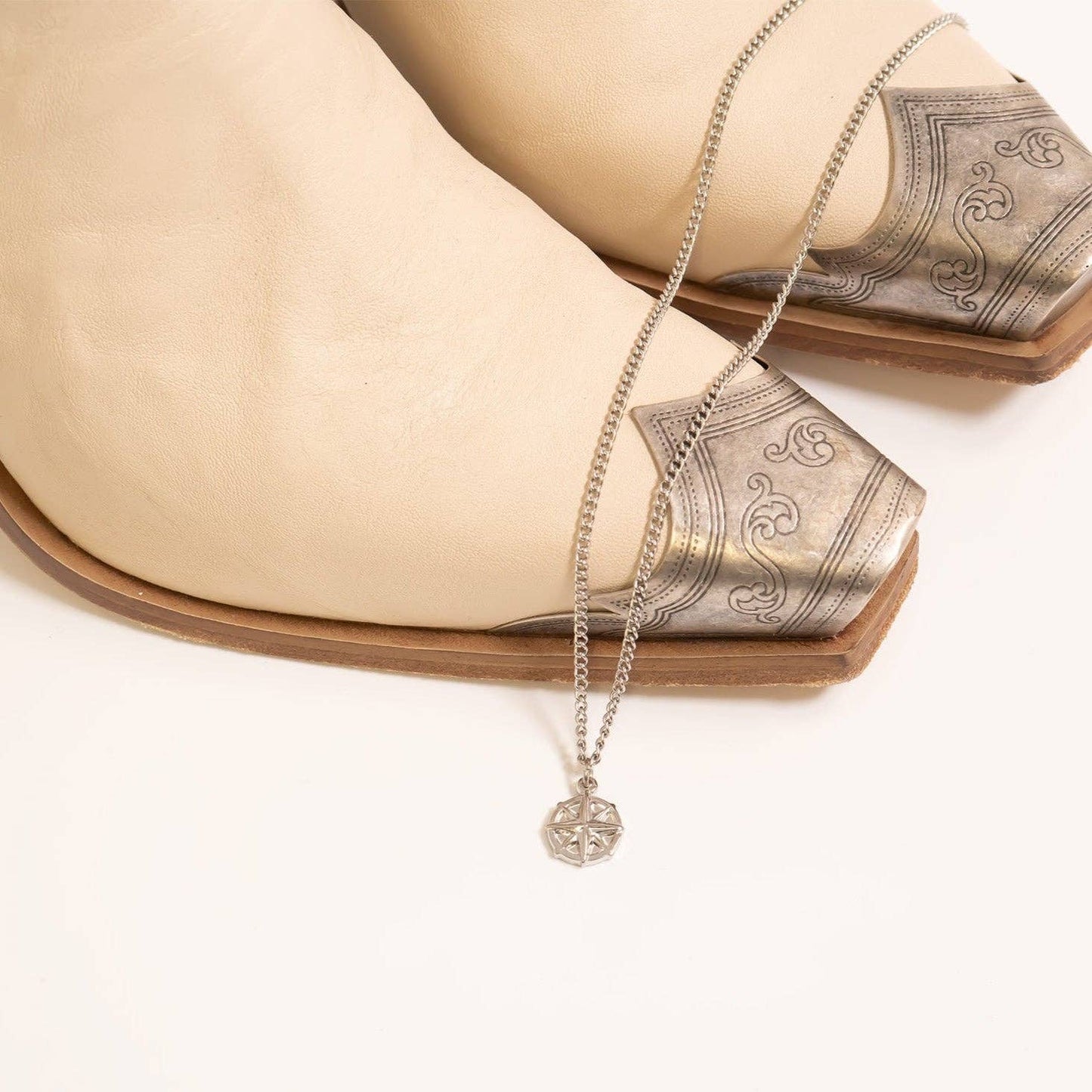 18K Gold PVD Stainless Steel Compass Charm