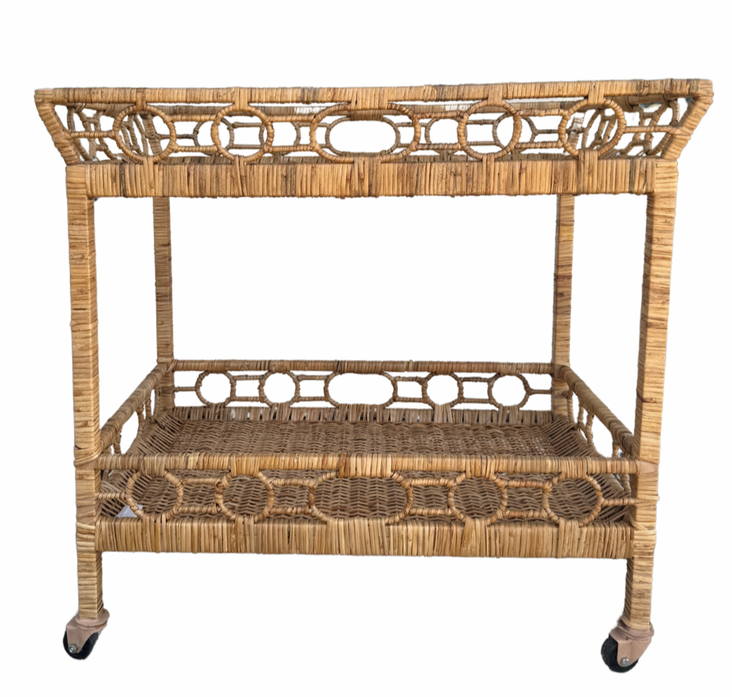 Charleston Rattan Bar Cart