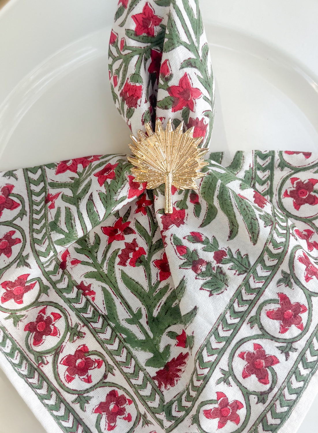 Gold Palmetto Frond Napkin Ring