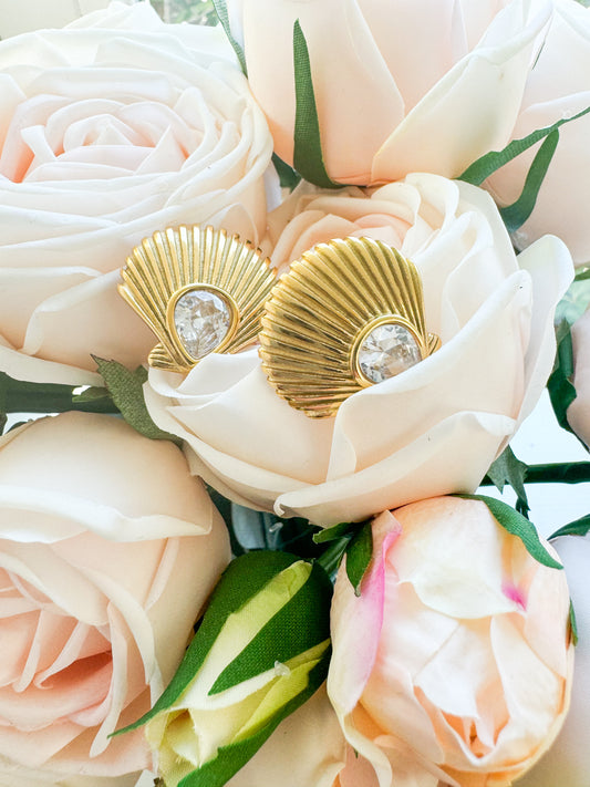 Jeweled Shell Earrings