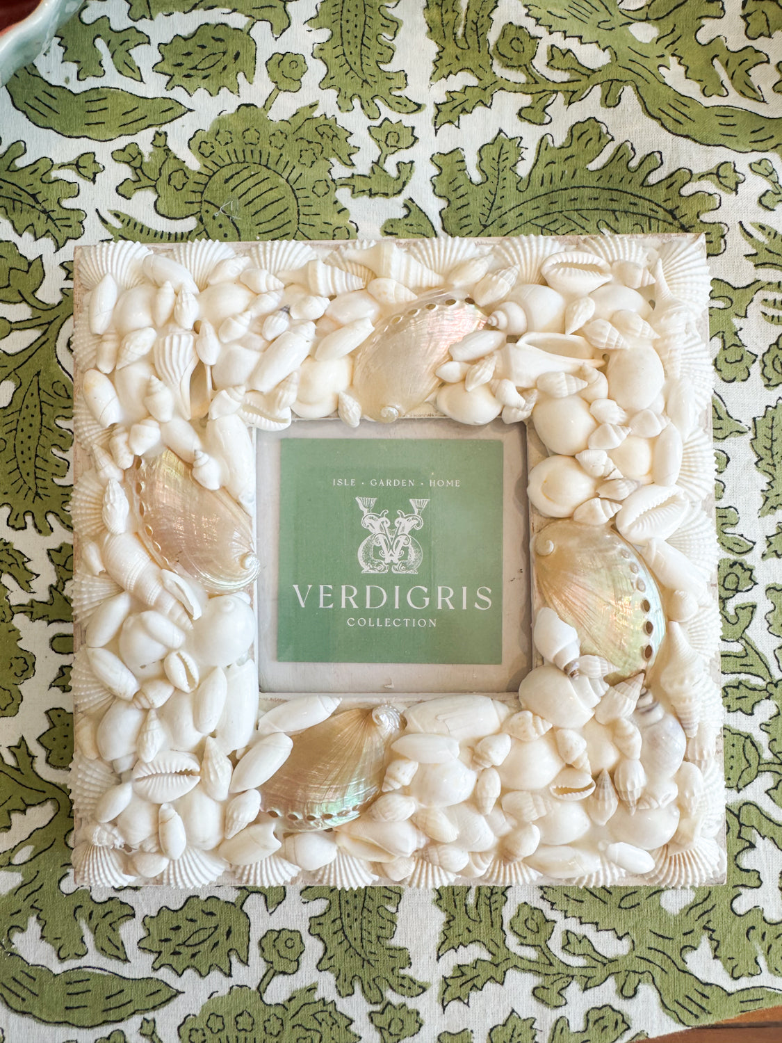Shell Frame- White Assorted Shells 7" Square