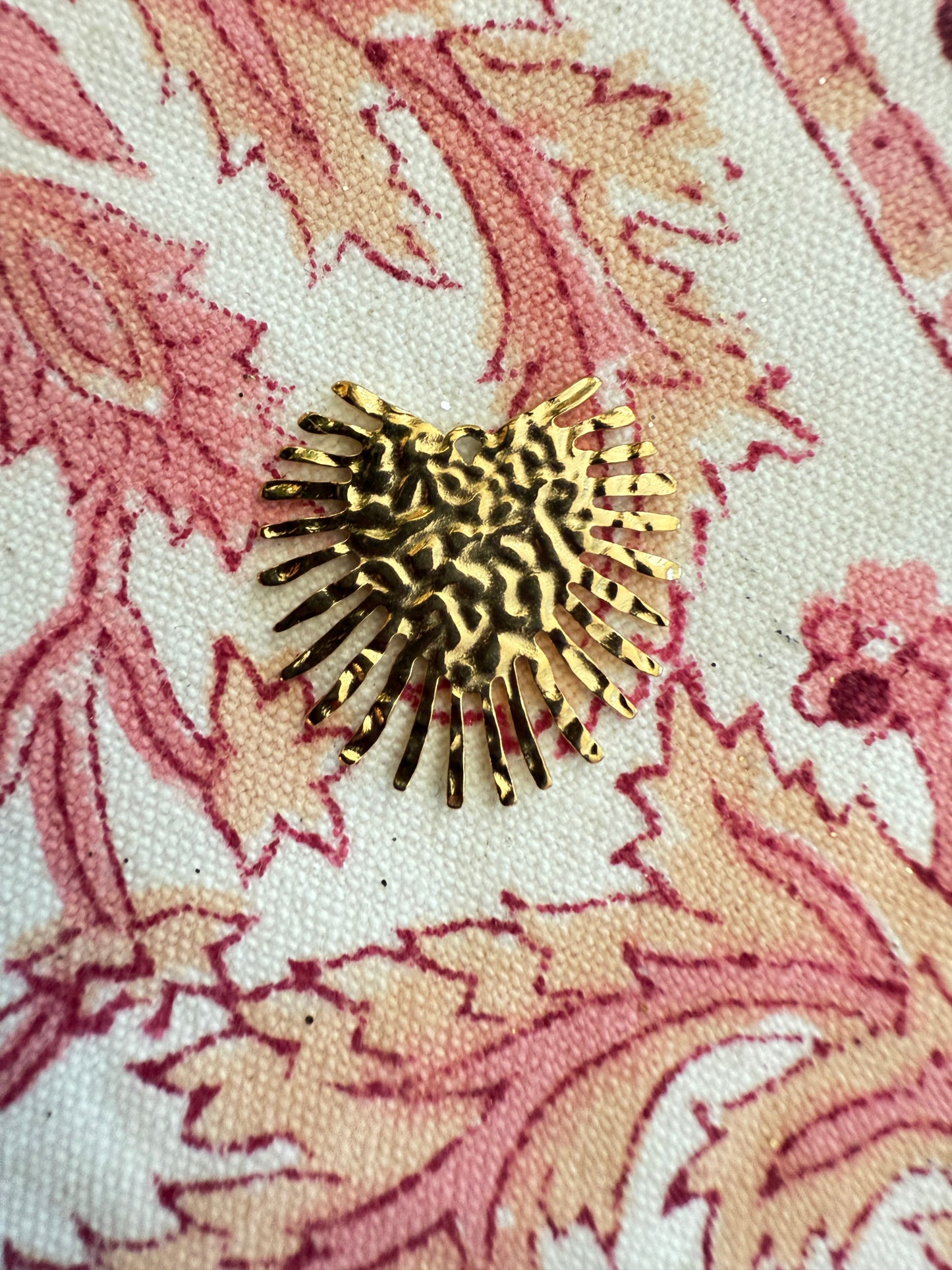 Hammered Palmetto Frond Charm