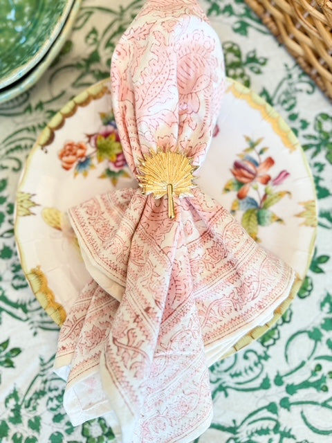 Gold Palmetto Frond Napkin Ring