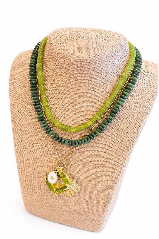 *8MM Candy Necklace- Saucer Beads- 19” Length