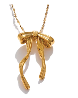 Gold Bow Necklace