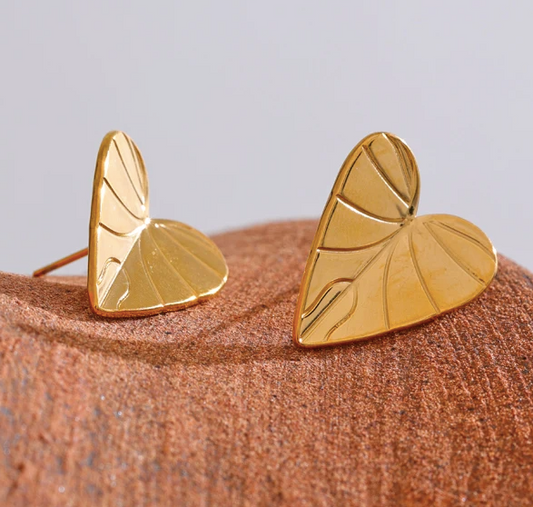 Caladium Heart Studs