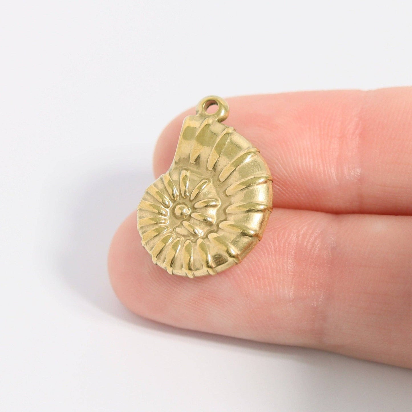 18K Gold PVD Stainless Steel Nautilus Charm