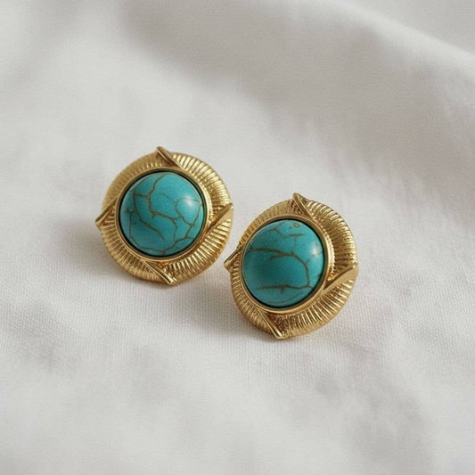 Artisan Green Turquoise Drop Earrings