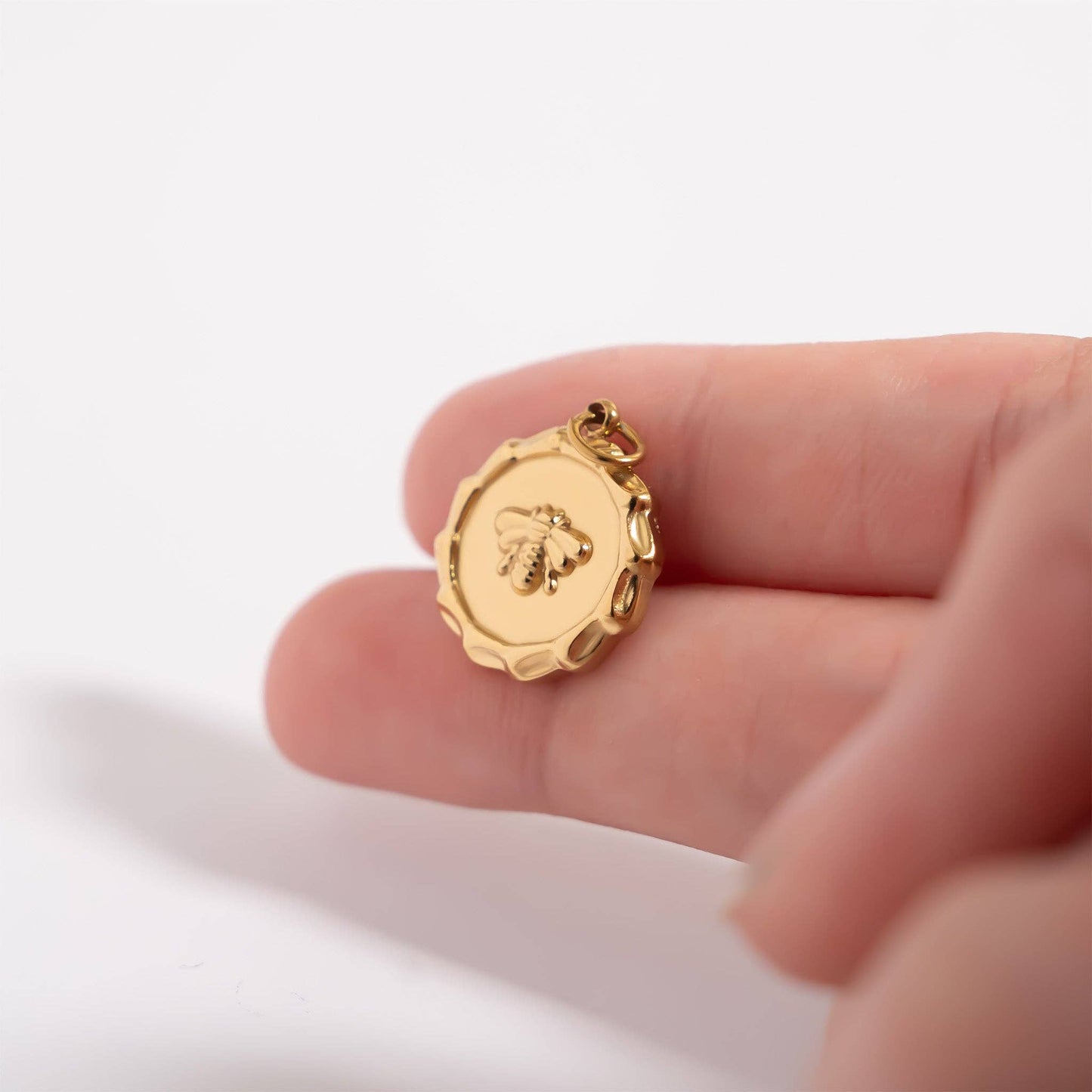 18K Gold PVD Stainless Steel Bee Pendant