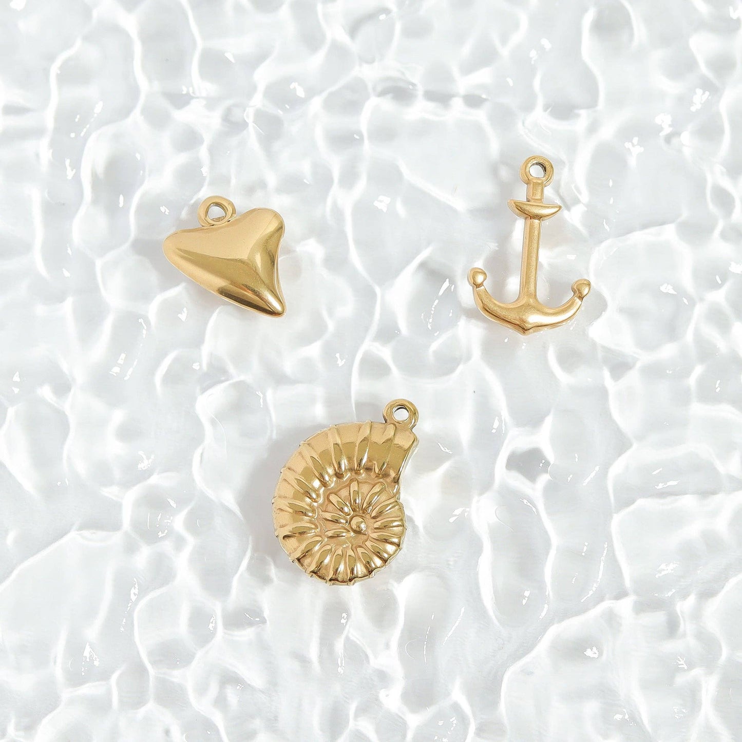 18K Gold PVD Stainless Steel Nautilus Charm