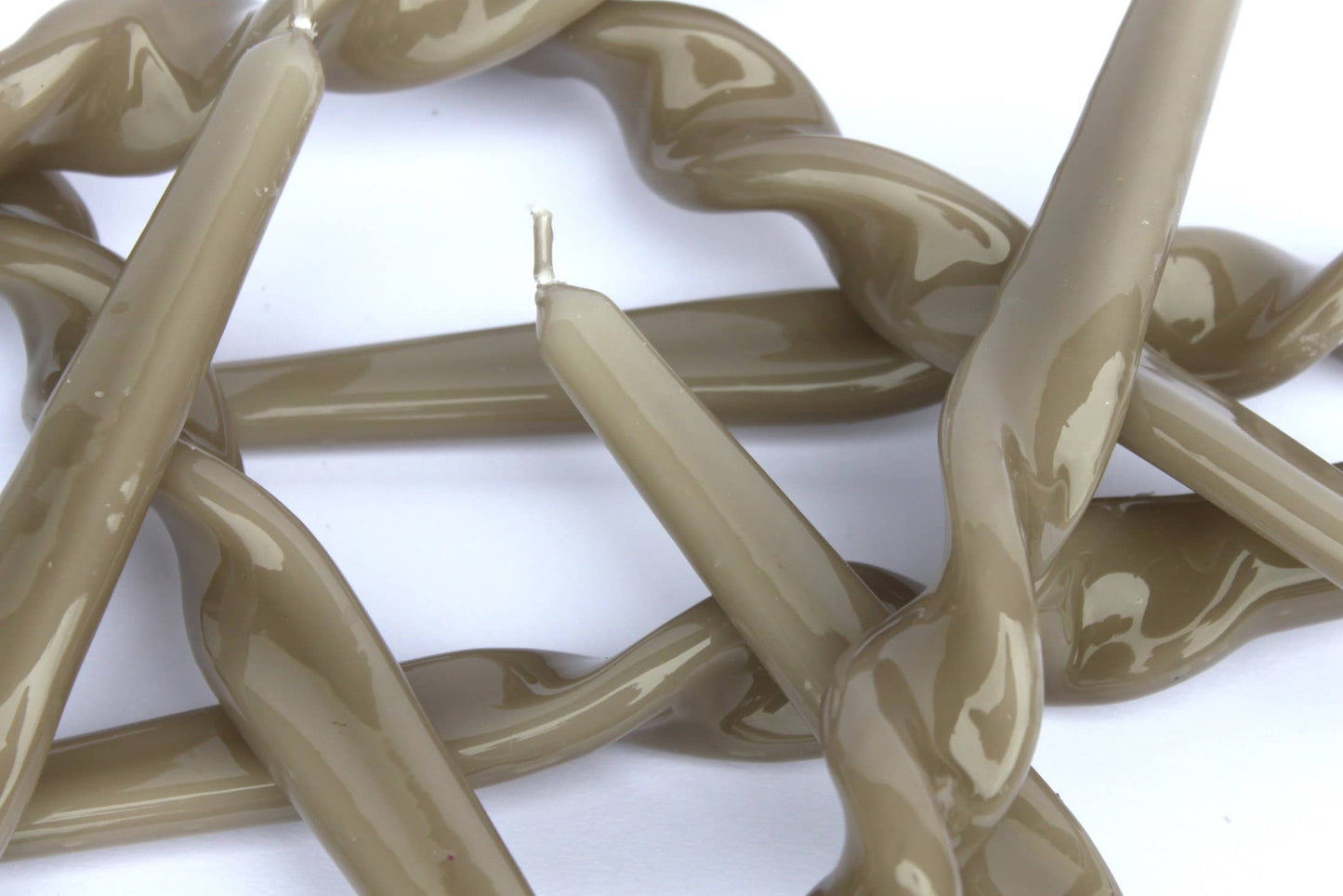 Twist Taper Candles - Mink