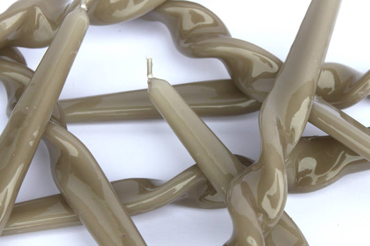 Twist Taper Candles - Mink