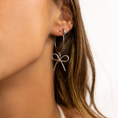 18K Gold PVD Stainless Steel Thin Bow Charm
