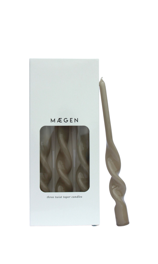 Twist Taper Candles - Mink