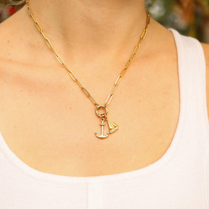 18k Gold PVD Stainless Steel Sailboat Charm