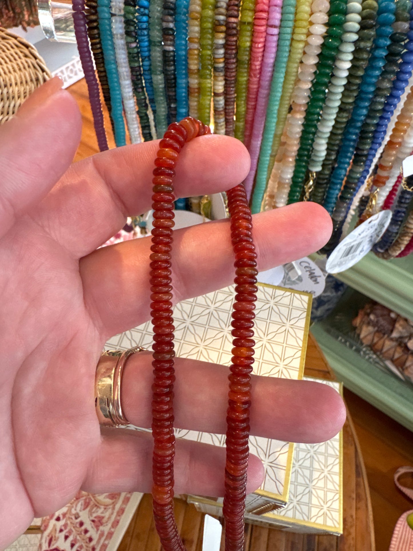 Candy Necklace- Saucer Beads 6MM- 19” Length