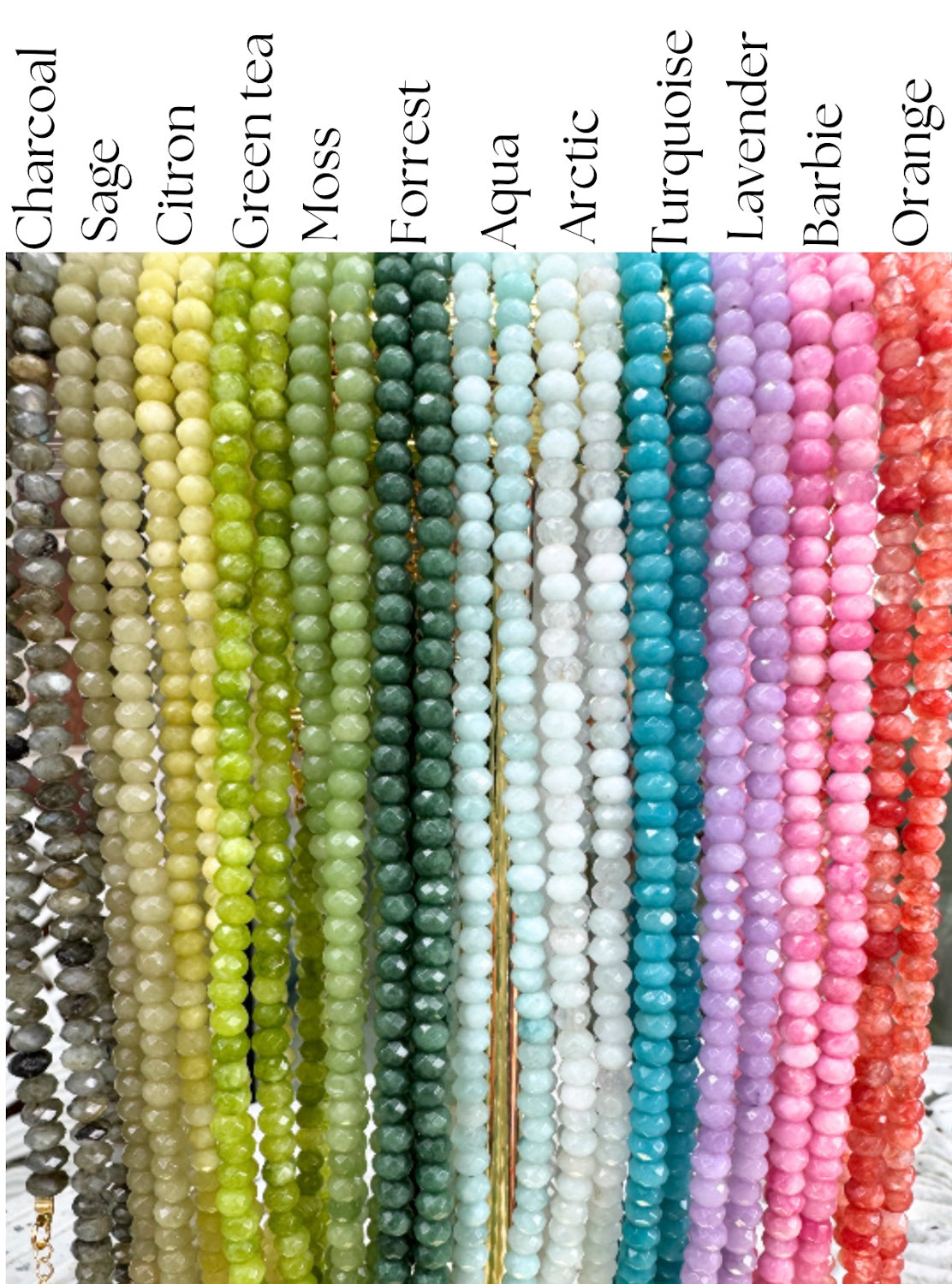 *6MM Candy Necklace- Faceted- 18" Length