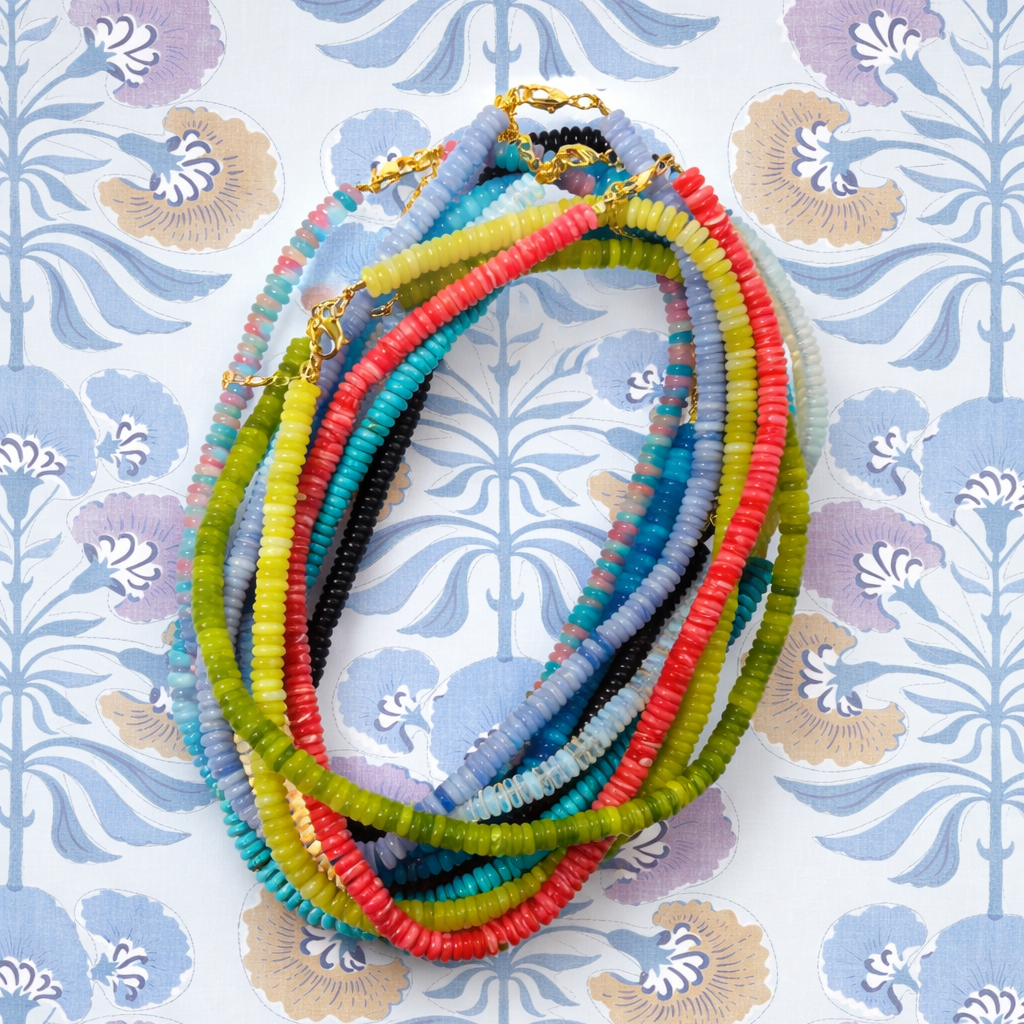 *6MM Candy Necklace- Saucer Beads- 19" Length