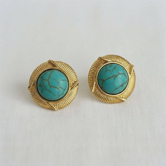 Artisan Green Turquoise Drop Earrings