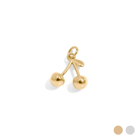 18K Gold PVD Stainless Steel Cherry Charm