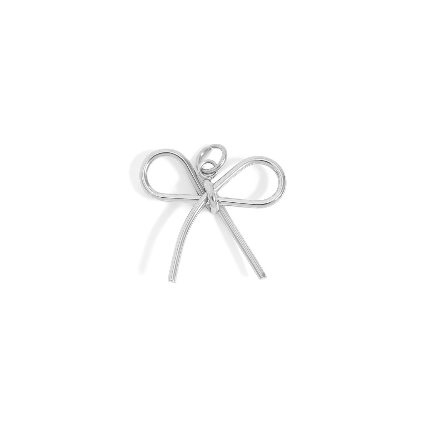 18K Gold PVD Stainless Steel Thin Bow Charm