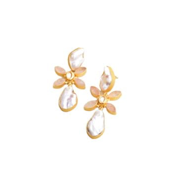 Ferry Druzy & Baroque Pearl Earrings