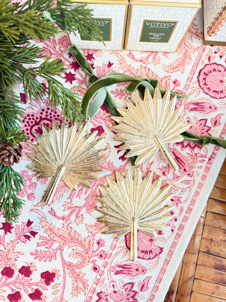 Gold Palmetto Frond Ornament- Verdigris Exclusive