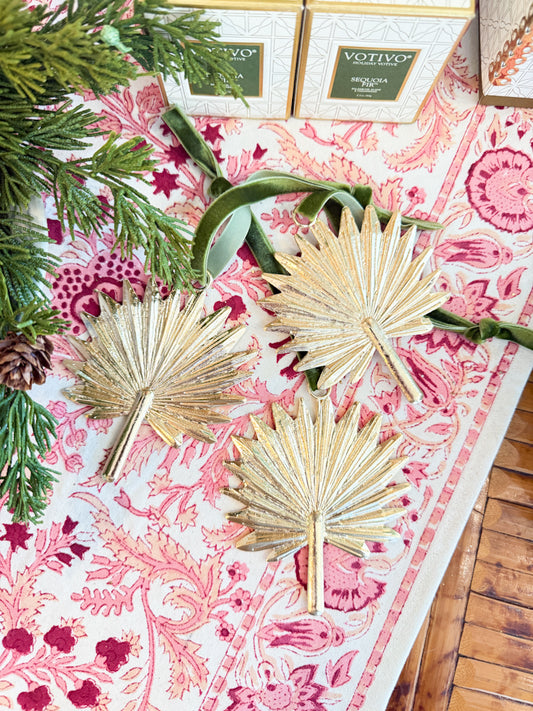 Gold Palmetto Frond Ornament- Verdigris Exclusive
