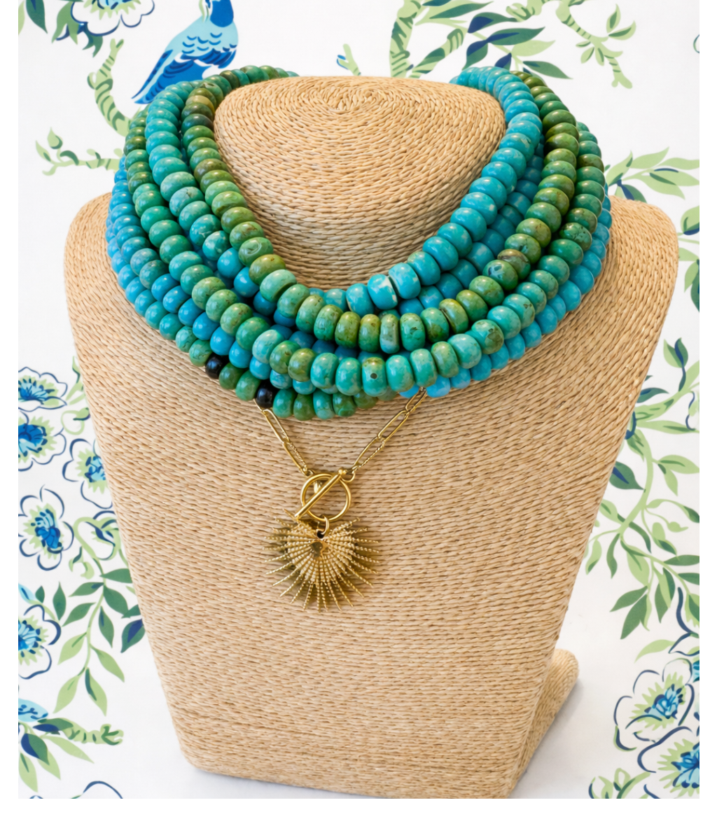 *Candy Necklace- Chunky Organic Beads- 19" Length