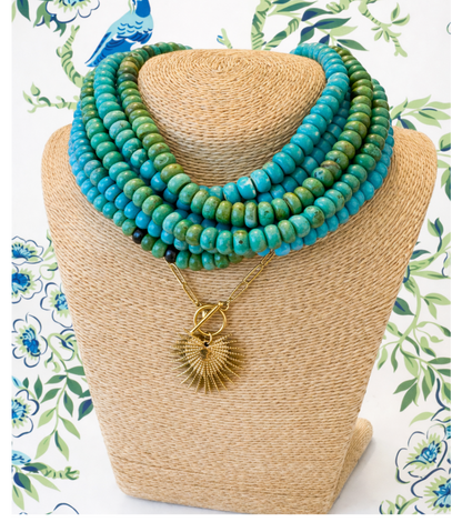 *Candy Necklace- Chunky Organic Beads- 19" Length