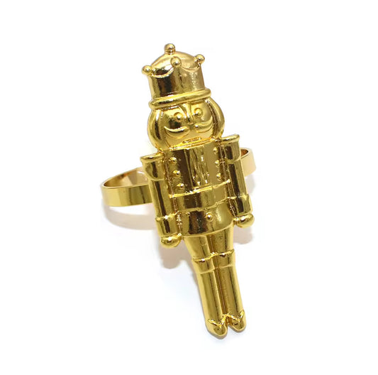 Gold Nutcracker Napkin Ring