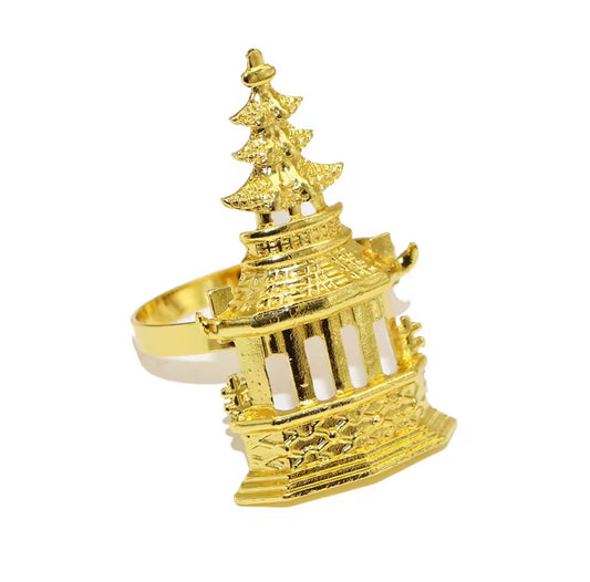 Gold Pagoda Napkin Ring