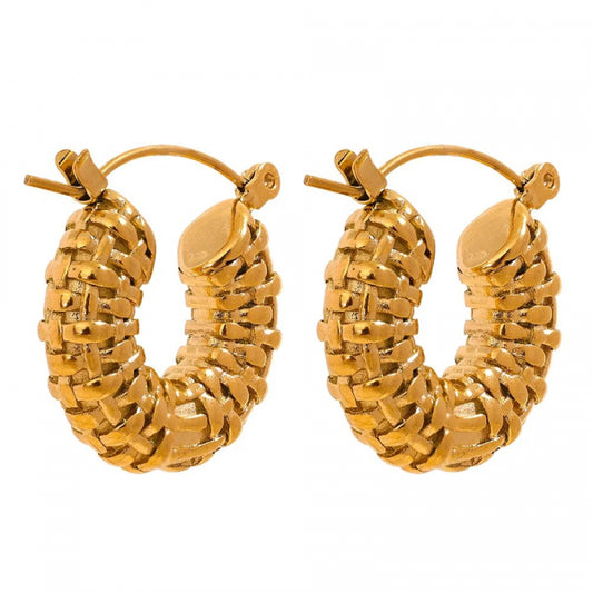 Sweetgrass Woven Hoop Earrings