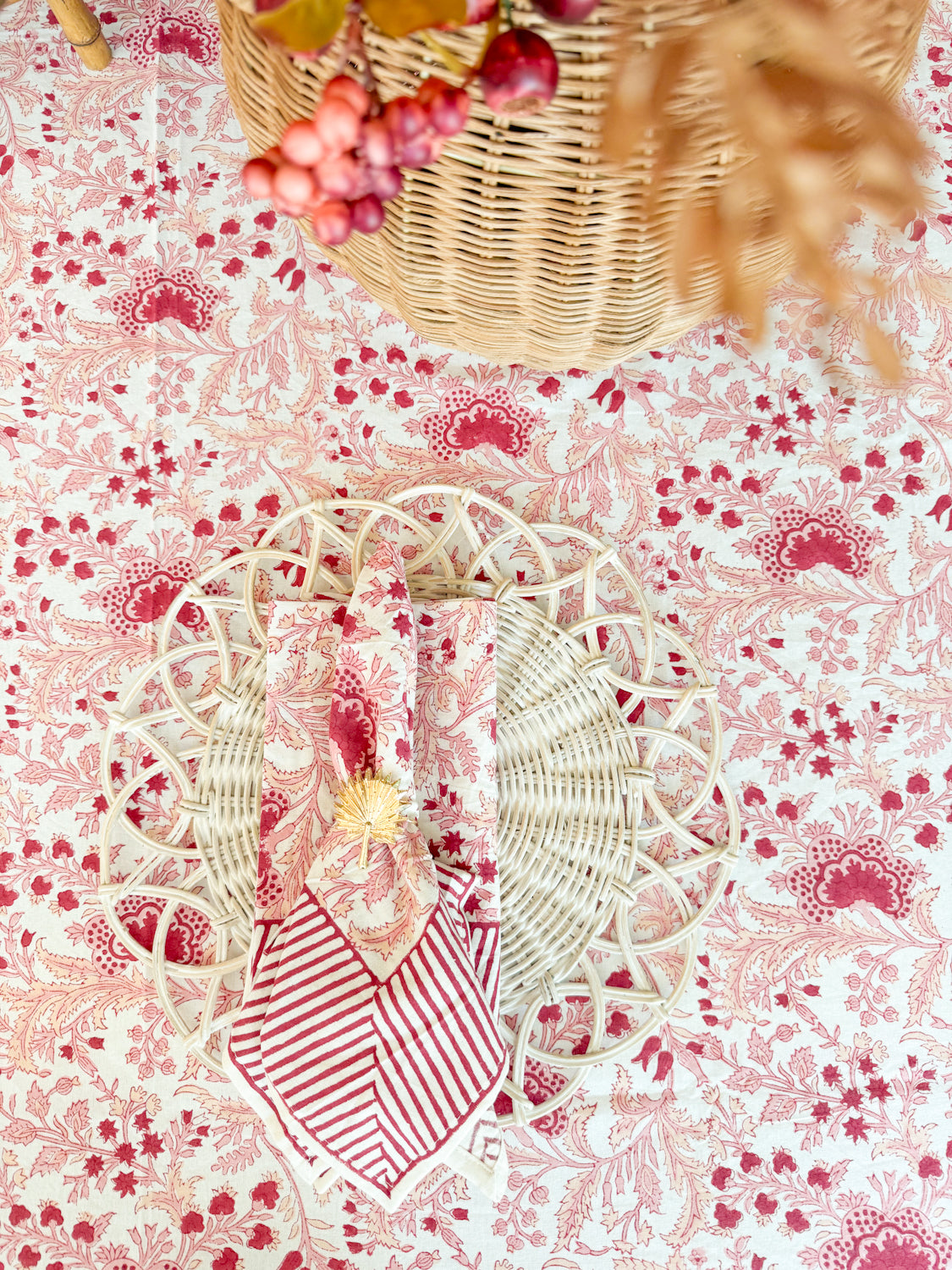 Pink Mimosa 20" Napkins S/4