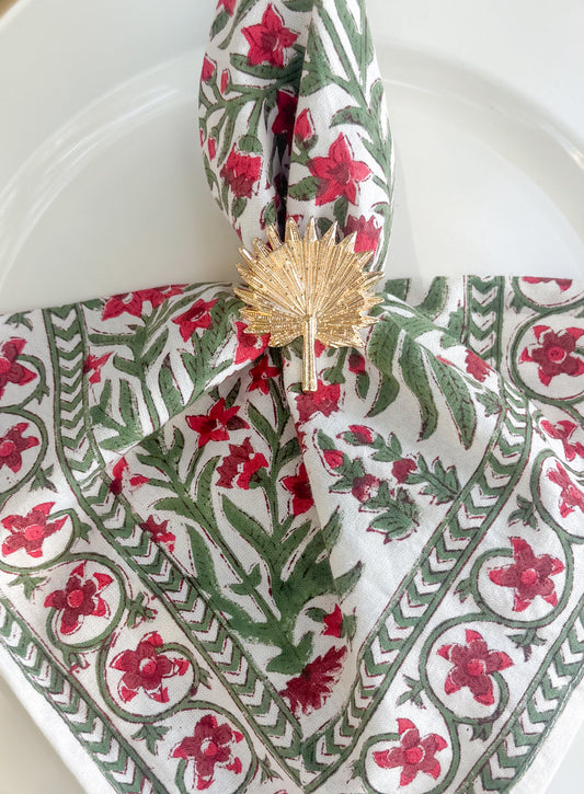 Gold Palmetto Frond Napkin Ring