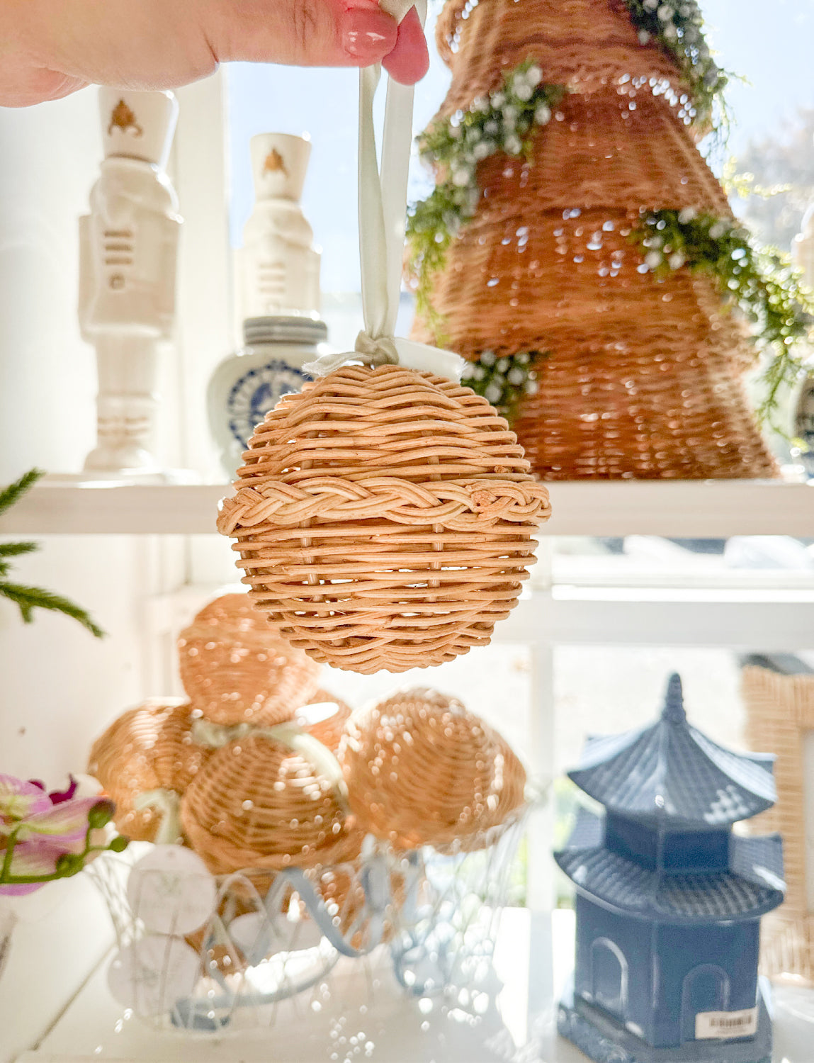 Woven Wicker 4" Ornaments