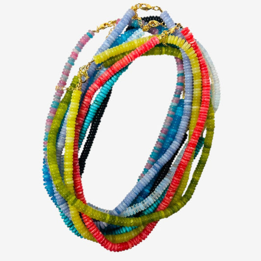 Candy Necklace- Saucer Beads 6MM- 19” Length