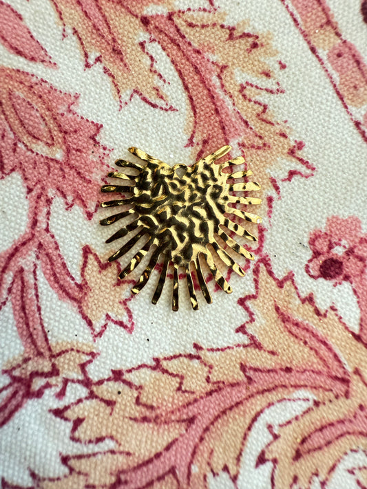 Hammered Palmetto Frond Charm