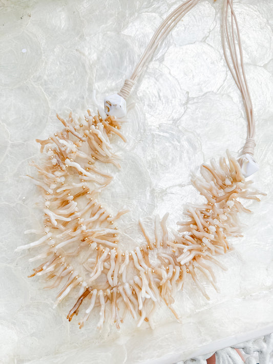 Champagne coral necklace