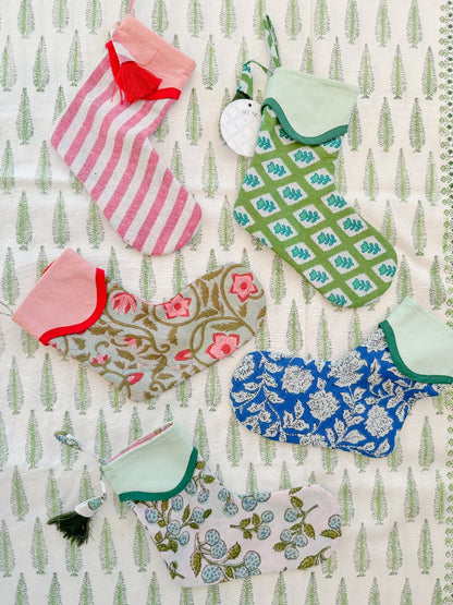 Mini Blockprint Stocking