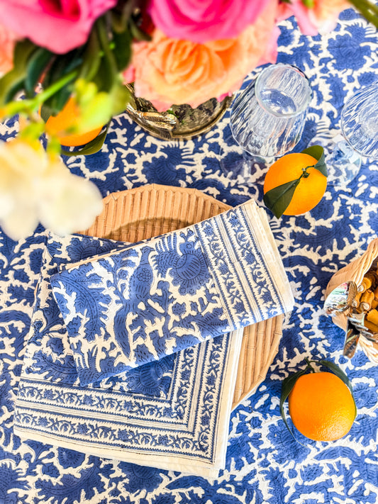 Indigo Pheasant Napkins- 20" Set of 4