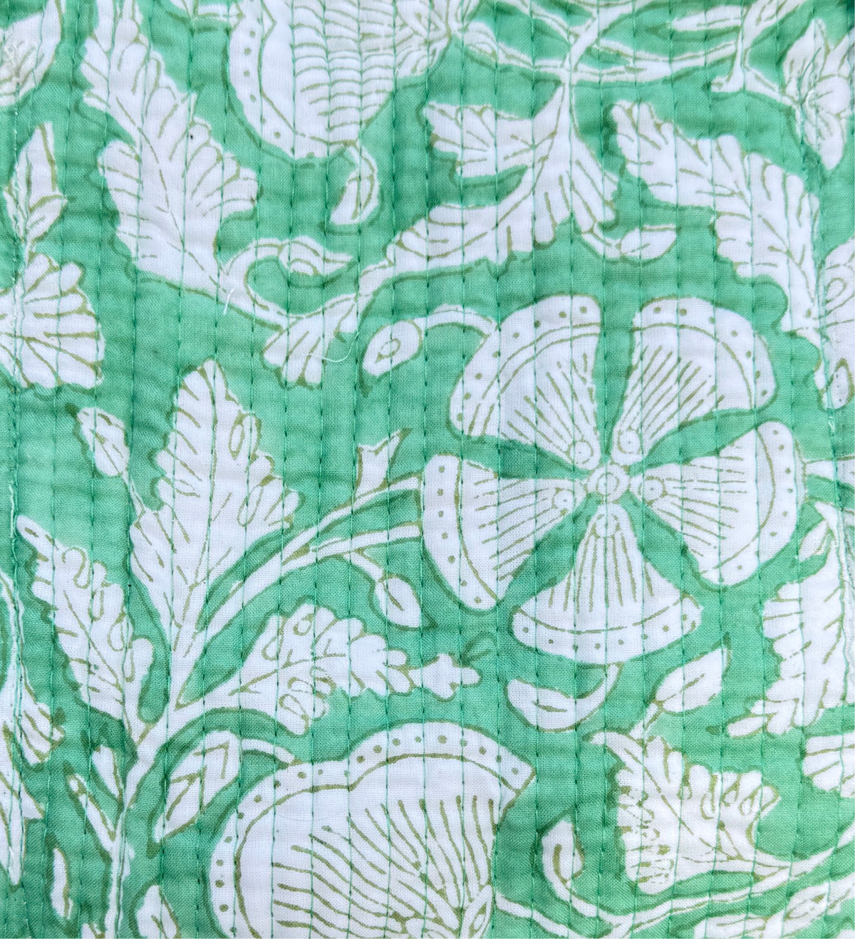 Quilted Block Print Tote Bag
