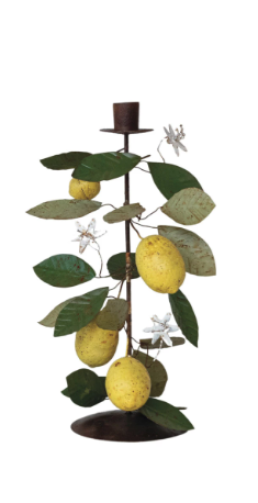 Lemon Toleware Taper Holder- Large